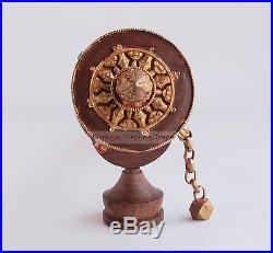 14 Copper with Gold Plated Tibetan Buddhism Hand Held Prayer Wheel from Nepal