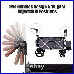 2 Passenger Push Pull Stroller Wagon Twin Stroller Wagon withRemovable Canopy