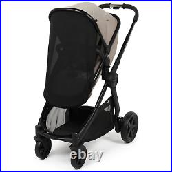 2 in 1 Travel System With R129 Car Seat Swivel Wheel Rain Cover Babylo Almond UK