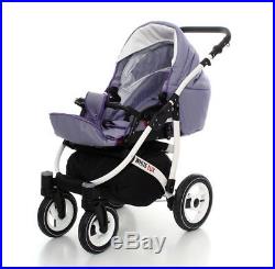 3in1 Pram Car Seat Carrycot Travel System Pushchair Combi Buggy From Birth
