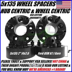 4 5x135 Wheel Spacers Adapters 2 Inch Thick Ford F-150 Expedition Navigator