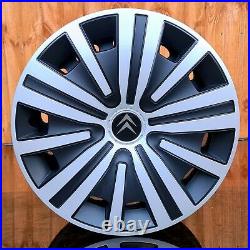 4x15 wheel trims to fit Citroen C1 MK2 (from 2015) Silver/Black