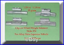 600Pc Assort Clip-On Wheel Weight FN for Japanese Alloy Rims from 0.25oz to 2oz