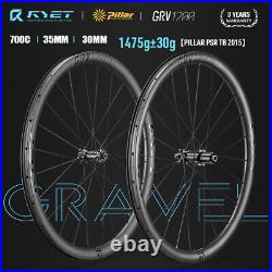 700C Carbon Gravel Road Bike Wheelset Disc Brake 35mm Clincher Tubeless 12x142mm