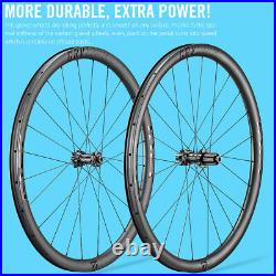 700C Carbon Gravel Road Bike Wheelset Disc Brake 35mm Clincher Tubeless 12x142mm