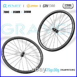 700C Carbon Gravel Road Bike Wheelset Disc Brake 35mm Clincher Tubeless 12x142mm