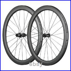 700C Disc Brake Carbon Road Wheels 4 Pawls Hub Tubeless Ready Clincher Wheelsets