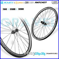 700C GRAVEL Carbon Bicycle Wheelset Disc Brake 36T Ratchet Hub Tubeless Clincher