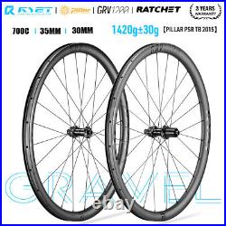 700C GRAVEL Carbon Bicycle Wheelset Disc Brake 36T Ratchet Hub Tubeless Clincher