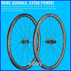 700C GRAVEL Carbon Bicycle Wheelset Disc Brake 36T Ratchet Hub Tubeless Clincher