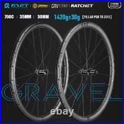 700C GRAVEL Carbon Bicycle Wheelset Disc Brake 36T Ratchet Hub Tubeless Clincher