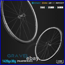 700C GRAVEL Carbon Bicycle Wheelset Disc Brake 36T Ratchet Hub Tubeless Clincher