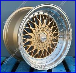 Alloy Wheels 17 RS For Bmw 5 6 7 8 Series Retro Deep Dish Staggered Gold Wr