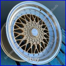 Alloy Wheels 17 RS For Bmw 5 6 7 8 Series Retro Deep Dish Staggered Gold Wr