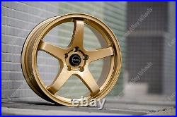 Alloy Wheels 18 GTR For VW Bora Corrado Fox Golf Mk4 Beetle Polo 5x100 Gold