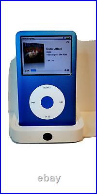 Apple iPod Classic 7th Gen blue with white wheel 160GB ONE-YEAR GUARANTEE