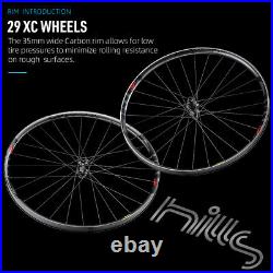 Asymmetric 29in MTB Carbon Fibre Bike Wheels 35mm 36T Ratchet Clincher Tubeless