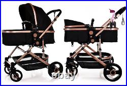 Baby Buggy Pram Car Seat Included 3 in 1 Travel System Pushchair Reversible