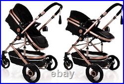 Baby Buggy Pram Car Seat Included 3 in 1 Travel System Pushchair Reversible