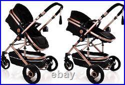 Baby Pram 3 in1 Travel System Buggy Car Seat Pushchar Forward Rear Facing