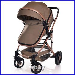 Baby Pram Buggy With Car Seat 3 in 1 Travel System Pushchair Compact Size