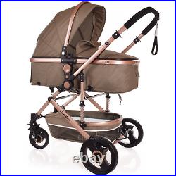 Baby Pram Buggy With Car Seat 3 in 1 Travel System Pushchair Compact Size