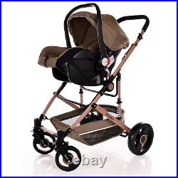 Baby Pram Buggy With Car Seat 3 in 1 Travel System Pushchair Compact Size