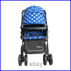 Blue Stroller with Storage Lightweight Buggy Easy Fold Stroller Buggy UK