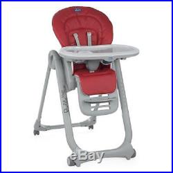 Chicco Polly Magic Relax Highchair 4Wheel (Scarlet) From Birth RRP £139