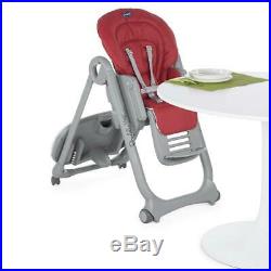 Chicco Polly Magic Relax Highchair 4Wheel (Scarlet) From Birth RRP £139