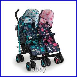 Cosatto Supa Dupa 3 Double Stroller 0-25kg Per Seat Free Raincover Fairy Tale