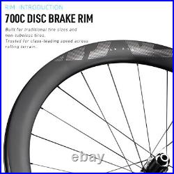 Disc Brake Road Carbon Rim Ceramic Wheels Tubeless Clincher Wheelsets Spoke 2015