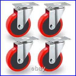 Double Bearing 100mm Rubber Swivel Castor Wheel Trolley Caster 700KG UK