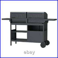 Dual Fuel-3 Burner Gas & Charcoal BBQ in Black. Delivery From 24th April