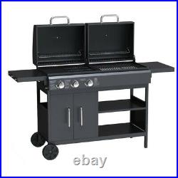 Dual Fuel-3 Burner Gas & Charcoal BBQ in Black. Delivery From 24th April