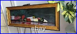 FORMULA ONE F1 Ferrari 1 Race Car Rain Senna racing painting Framed Signed Kravt