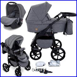 GaGaDumi Boston 3-in-1 Pram Travel System Lightweight Foldable Baby Pushchair