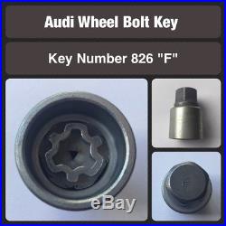 Genuine Audi Locking Wheel Bolt / Nut Key 826. Stamped F From 2010 Onwards