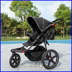 HOMCOM Foldable Three-Wheeler Baby Stroller with Sun Canopy, Storage