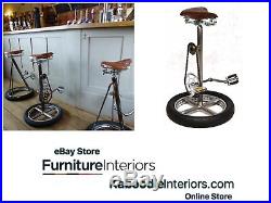 Handmade reclaimed from vintage bicycle parts Wheel base Bar Stool