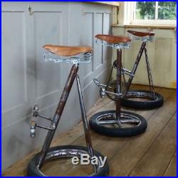 Handmade reclaimed from vintage bicycle parts Wheel base Bar Stool