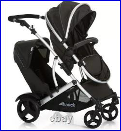 Hauck Duett 2 Pushchair Tandem Adjustable Back/Foot Rests Seats 2 Black. H