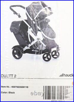 Hauck Duett 2 Pushchair Tandem Adjustable Back/Foot Rests Seats 2 Black. H