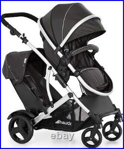 Hauck Duett 2 Tandem Pushchair (Black) Double Stroller for Baby and Toddler