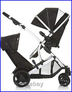 Hauck Duett 2 Tandem Pushchair (Black) Double Stroller for Baby and Toddler