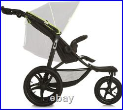 Hauck Runner, Black Neon Robust All Terrain Buggy, XL Pneumatic Air Wheels, Jo