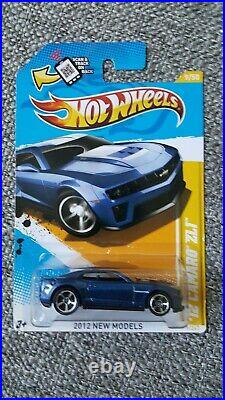 Hot Wheels Camaro Zl1 Blue Variation From Sema With Headlights And Chevy Symbol