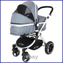 I-Safe System Grey Trio Travel System Pram & Luxury Stroller 3 in 1 Complete W