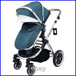 IVogue Teal 3in1 Pram Travel System With Carrycot Car Seat & Isofix Base & bag