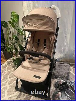 Ickle Bubba Aries Max Autofold Stroller with Footmuff Biscuit Beige Compact fold